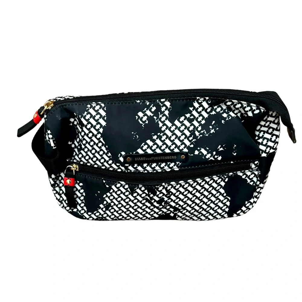 Diane Von Furstenberg Cosmetic Bag‎ Global Print Makeup Bag Full Zip Closure